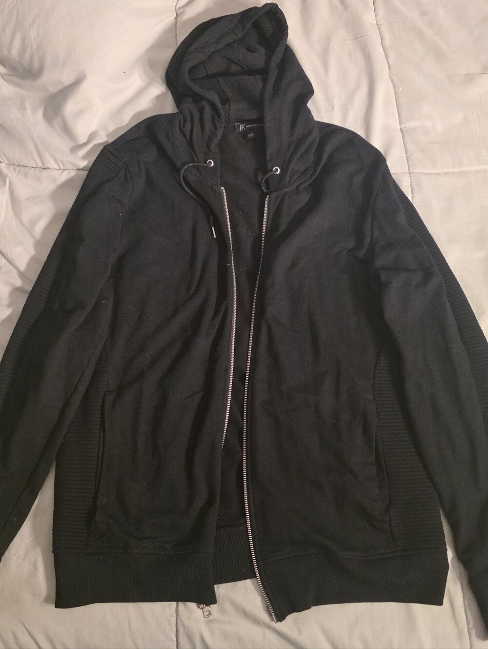 INC Men's Black Hooded Zip Sweater